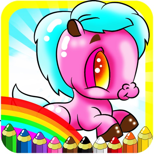Pony Games For Girls - My Coloring Book Little Kid iOS App