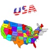 USA 50 States Quiz - guess state names from flags and maps!