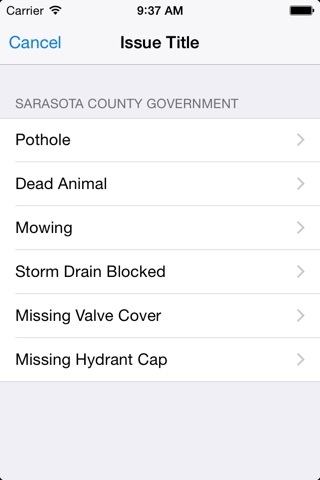 Sarasota County SeeClickFix screenshot 2