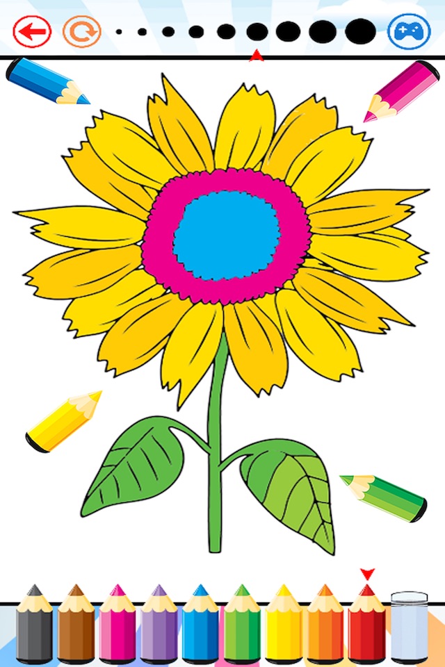 Flower Coloring Book For Kid - Drawing And Painting Relaxation Stress Relief Color Therapy Games screenshot 3