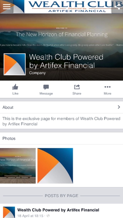 Wealth Club Powered by Artifex