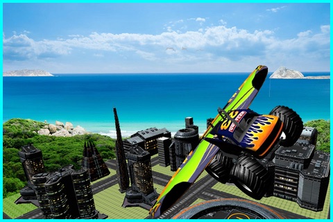 Flying Car Offroad Monster 4x4 Simulator - Futuristic Truck Stunts screenshot 3