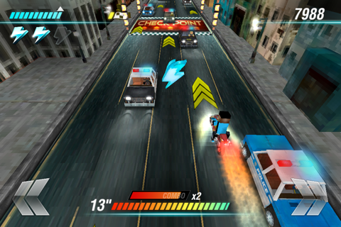 Crafting Rider | Free Motorcycle Racing Game vs Police Cars screenshot 4