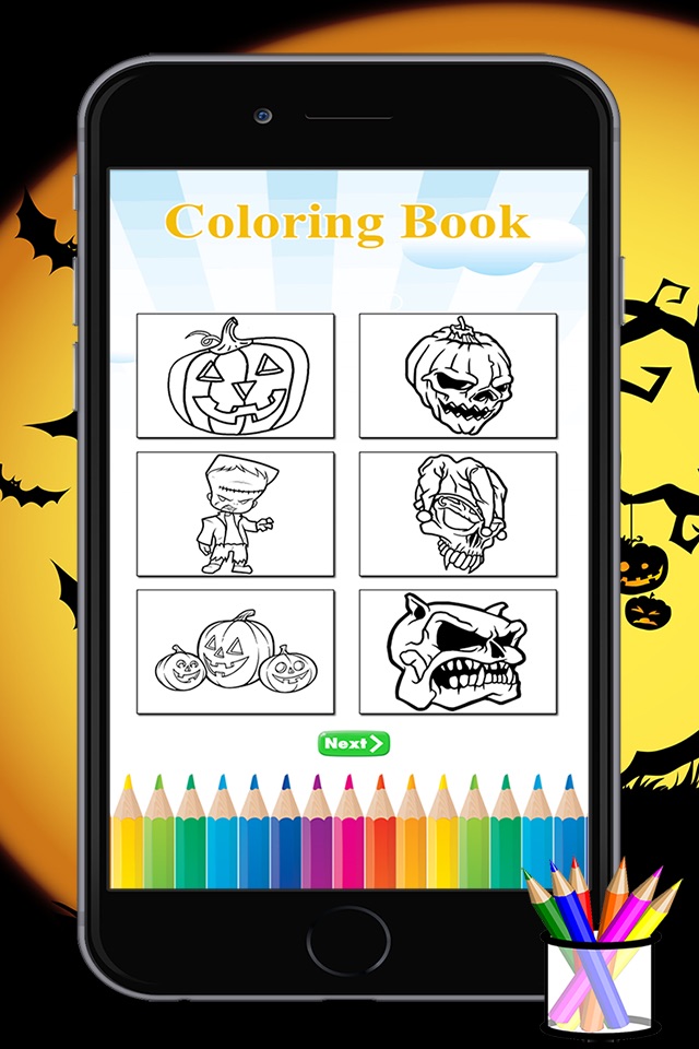 Coloring Book Happy Halloween Free Game For Kids screenshot 3