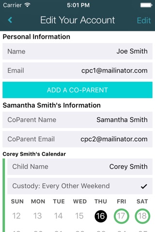 Co-Parent Central screenshot 2