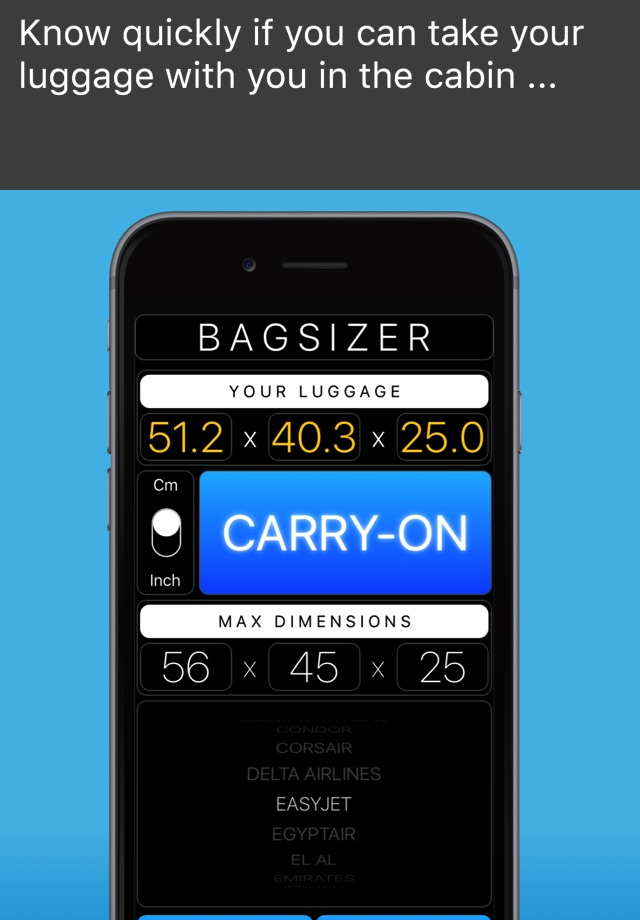 BagSizer screenshot 2