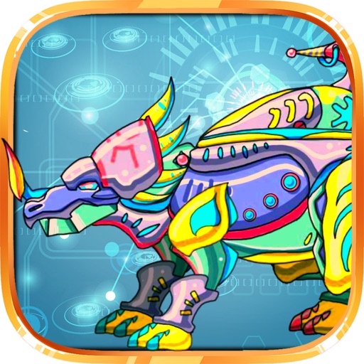 Dinosaur World - Single Free Games Puzzle Children's Games - Triceratops icon