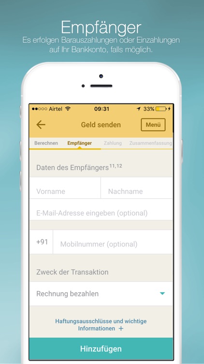 Western Union Geld Senden