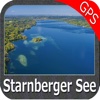 Starnberger See GPS Navi Karte für bootfahren angeln und segeln
