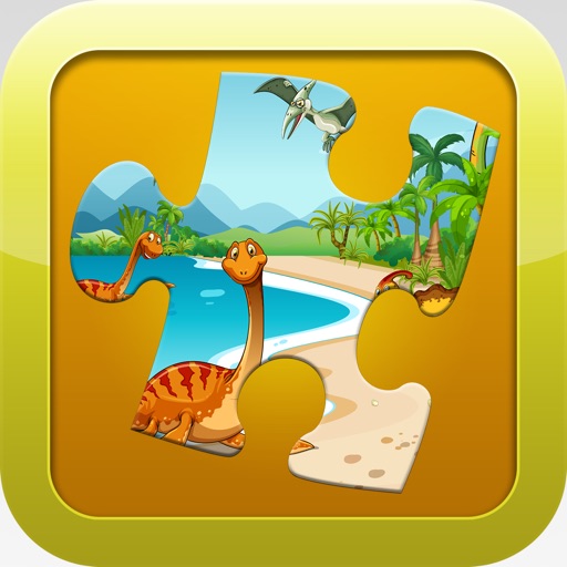 Dinosaur Games for kids Free : Cute Dino Train Jigsaw Puzzles for Preschool and Toddlers icon