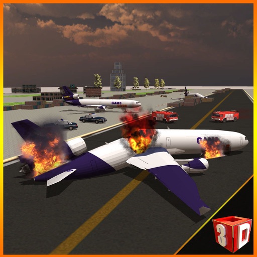 Airplane Crash Rescue – Firefighter vehicle driving game iOS App