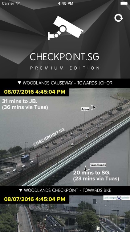 Checkpoint.sg Premium Edition － Live Traffic Cameras at Woodlands Checkpoint, Tuas, Second Link and EDL