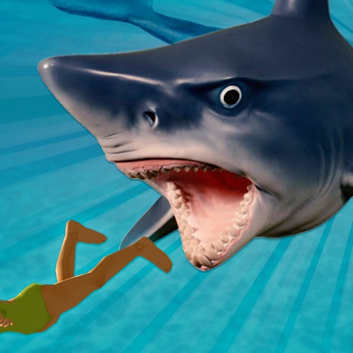 Angry Shark in the Deep Sea human attack for evolution Icon