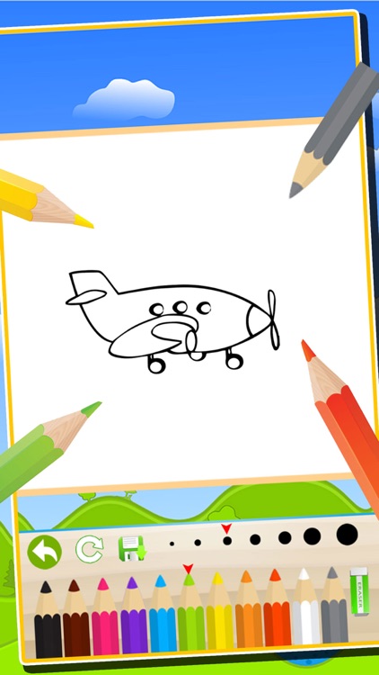 Vehicles Airplanes Trains Coloring Book : Kids Easy Paint Fun Drawing Games