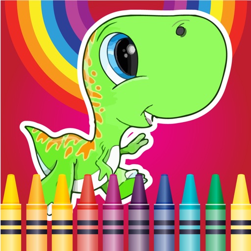 Dinosaurs Village coloring page for boys Eighth Edition iOS App