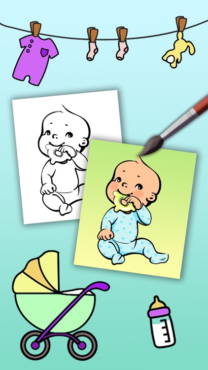 Paint Baby's Coloring Book - Color and paint new born babies drawings and paintings pictures & illustrations - Premium screenshot-3