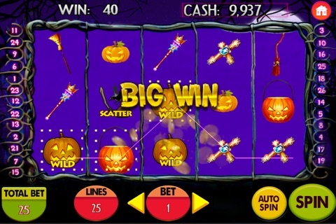 Halloween Slots Mania Deluxe - Free pokie casino machine game screenshot 2