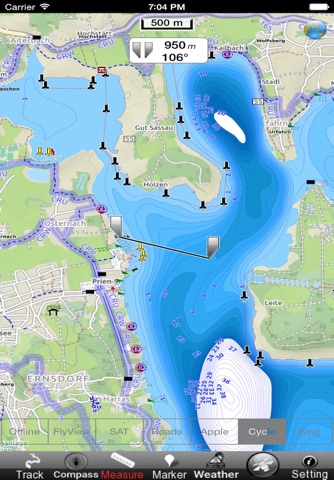 Chiemsee GPS Navi Karte für bootfahren angeln und segeln screenshot 2