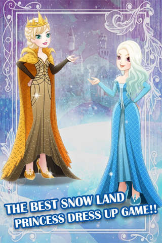 " Snow fall princess High-land " Dress-up : The Ever queen sister after fever games screenshot 2