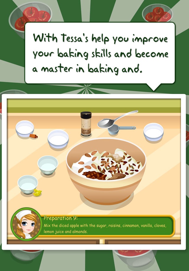 Tessa’s cooking apple strudel – learn how to bake your Apple Strudel in this cooking game for kids screenshot 4