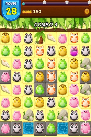 Cute Fat Animals - Critter Color Pop Chain Puzzle Game FREE screenshot 4