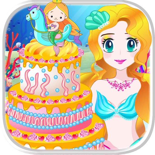Mermaid Cake Shop -  Princess Dessert Cooking Design Games For Kids & Girls icon
