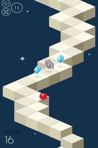 Zigzag Ball Rolling - keep ball on risky sky wall screenshot 2