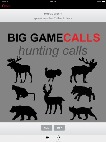 Big Game Hunting Calls -The Ultimate Hunting Calls App For Whitetail Deer, Elk, Moose, Turkey, Bear, Mountain Lions, Bobcats and Wild Boar & BLUETOOTH COMPATIBLE screenshot 4