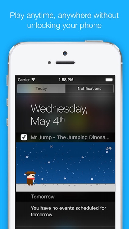 Apps do iPhone: Steve - The Jumping Dinosaur Widget Game