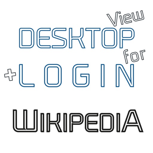 DESKTOP VIEW + LOGIN for Wikipedia icon