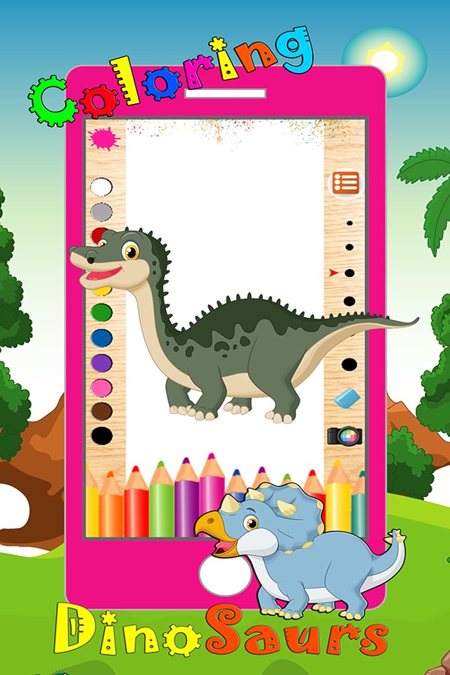 Dinosaur Coloring Book 2 - Dino Animals Draw,Paint And Color Educational All In One HD Games Free For Kids and Toddlers screenshot 3