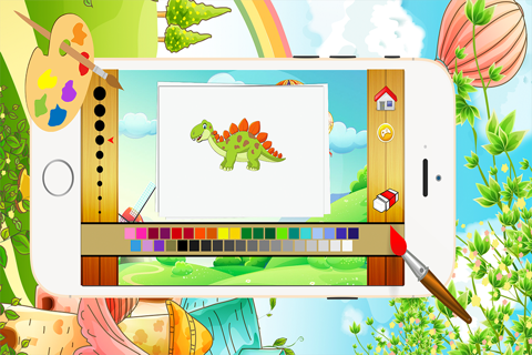 Dinosaur Coloring Book HD 1 - All in 1 Dino Drawing and Painting Colorful for kids games free screenshot 3