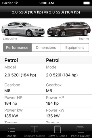 Specs for BMW 5 Series 2014 edition screenshot 3