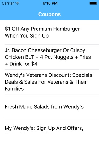 Coupons for Wendys App screenshot 2