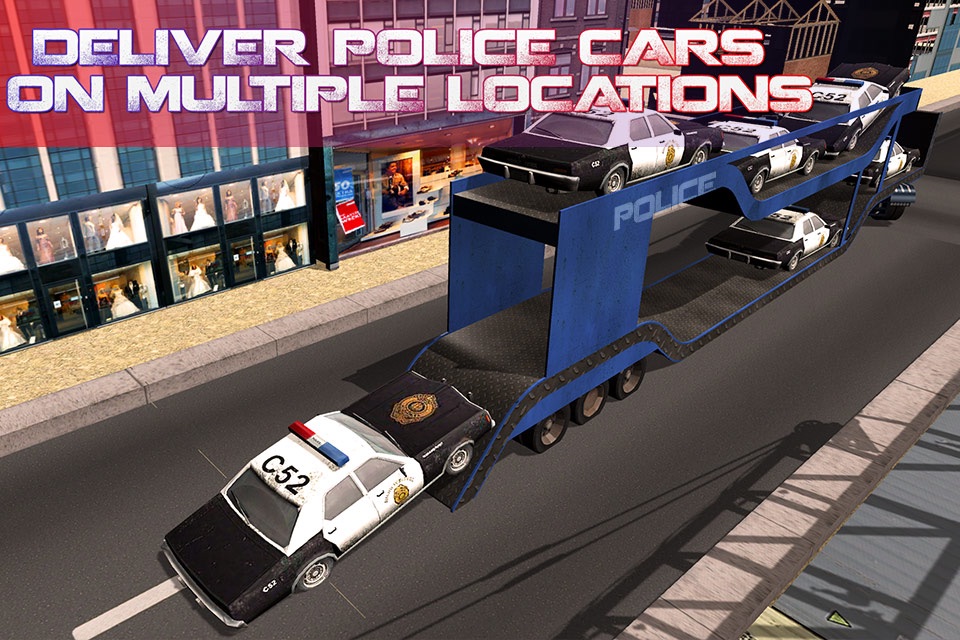Police Car Transporter Truck – Drive lorry & deliver cop vehicles screenshot 3