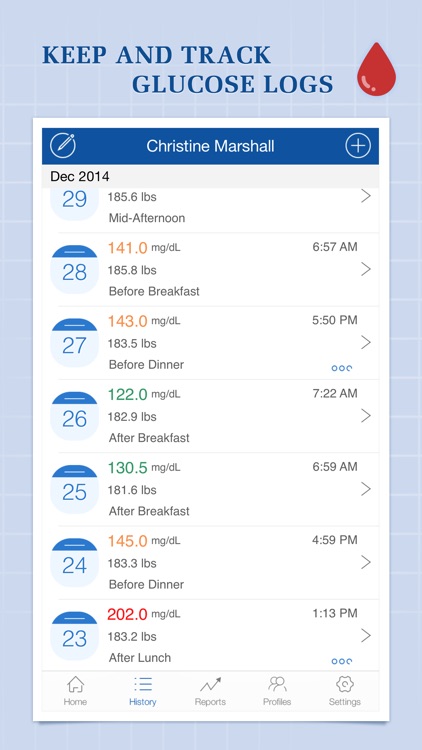 Glucose Companion - Blood Sugar and Weight Tracker