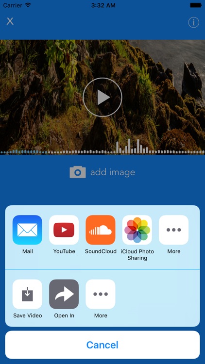 SongPost - post audio files to facebook and youtube - create videos with your audio files.