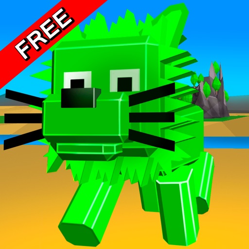 Cube Lion Survival Simulator Free Icon
