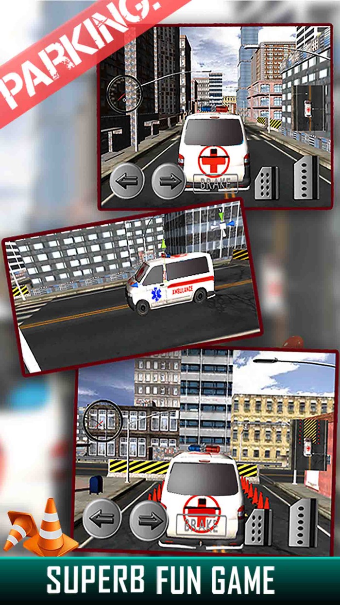 Ambulance Emergency Parking 3D - Real Heavy Car Driving Test Critical Mission