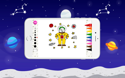 Coloring books (space) : Coloring Pages & Learning Games For Kids Free! screenshot 3