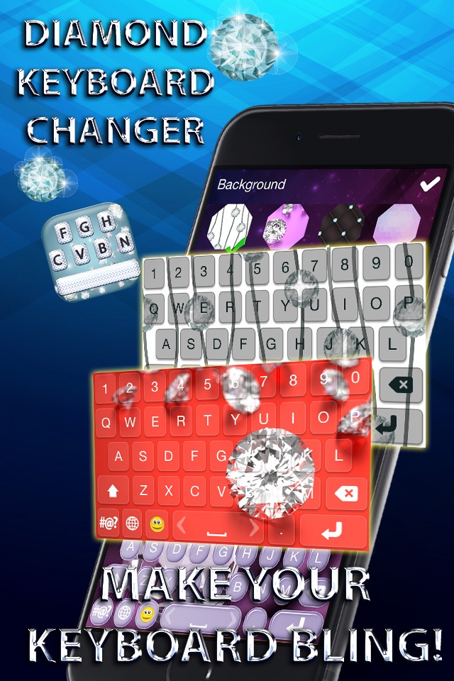 Diamond Keyboard Changer – Shiny Skins and Themes with Glitter Color Text Font.s screenshot 2
