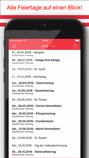 Feiertage Österreich Kalender & Kalenderwoche 2017(圖1)-速報App