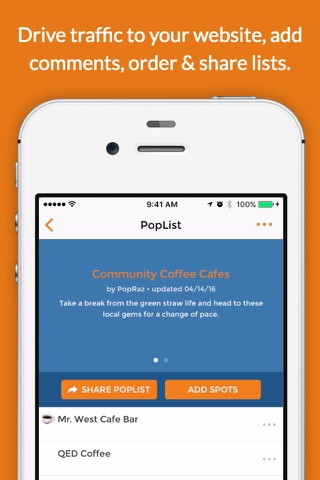 PopRaz - Discover, Organize and Share your favorite locations, businesses & service professionals. screenshot 3