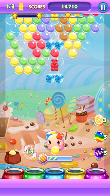 Bubble Mania Sweet Candy Pop: Bubble Shooter Puzzle HD 2016 screenshot-3