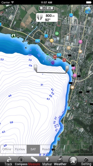 Zugersee - Ägerisee GPS Navi Karte für bootfahren angeln und(圖1)-速報App