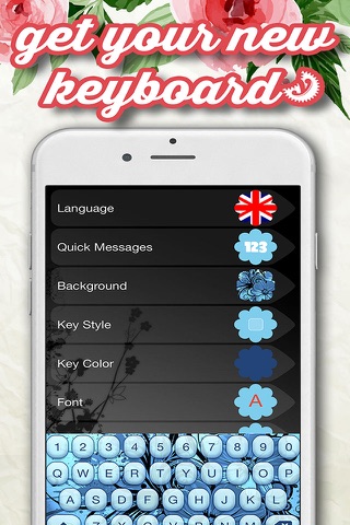 Flower Keyboard! - Beautiful Custom Keyboard Designs with Color.ful Backgrounds and Emoji.s screenshot 3