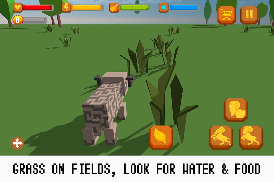 Pixel Wildlife: Sheep Survival Simulator Free screenshot 2