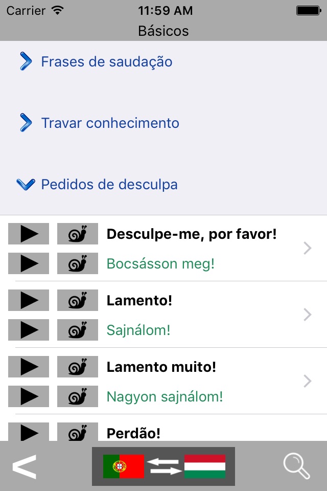 Magyar / Portugál kifejezéstár - Portuguese / Hungarian phrasebook - Multiphrasebook screenshot 2