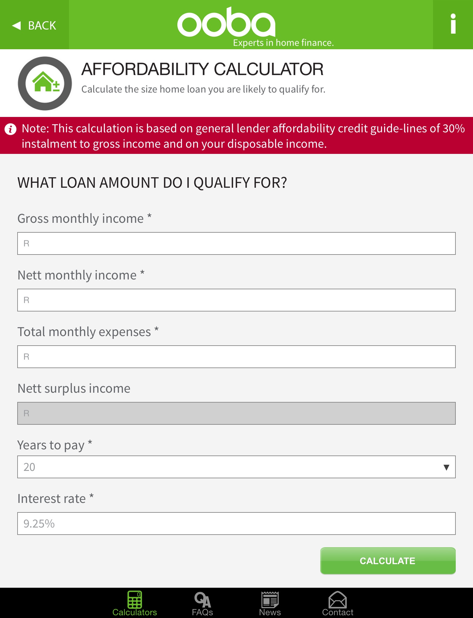 ooba home loan app screenshot 2