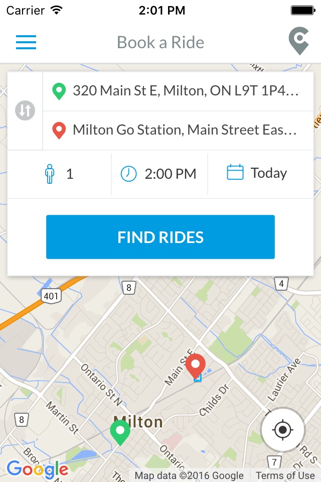 RideCo Waterloo screenshot 2